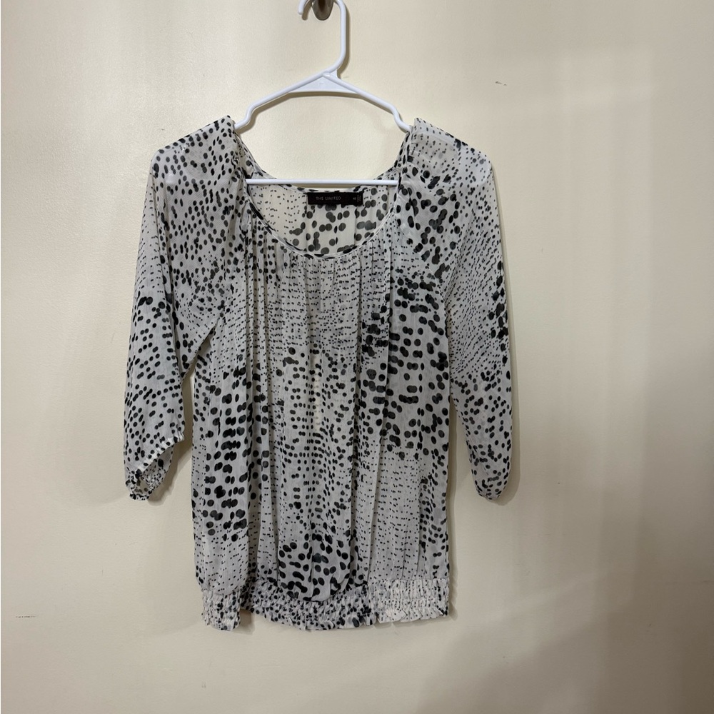 The Limited Black and White Patterned Blouse